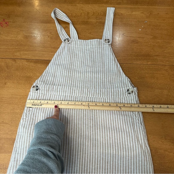 Cali 1850 100% Linen Striped Jumper Dress Overalls Women’s Sz Small S Durable - Picture 8 of 10